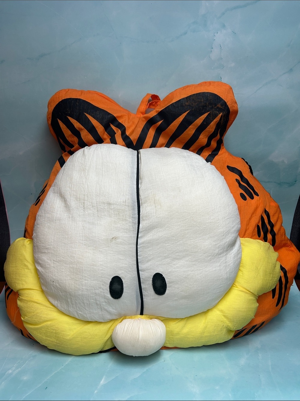 RARE Vintage GARFIELD LARGE 18“ Nylon Plush Pillow 1990s Garfield